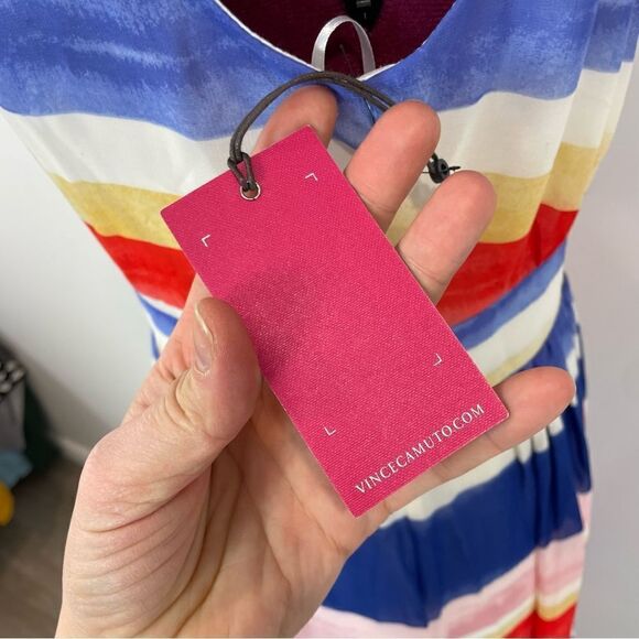 Vince Camuto stripe maxi dress blue red pink whiteUS 8 - Picture 6 of 13